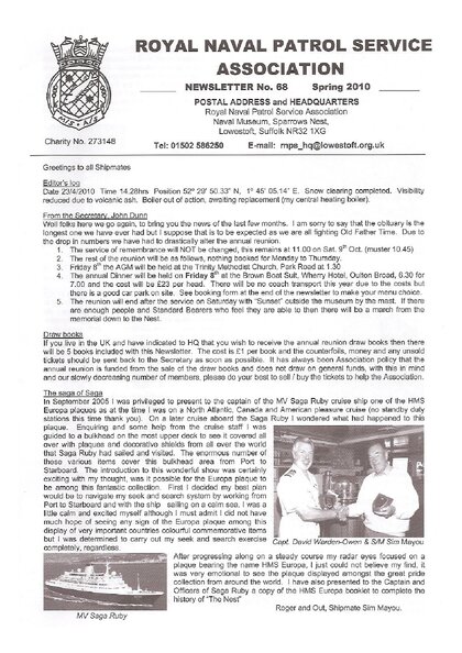 Preview of newsletter 68 spring 2010