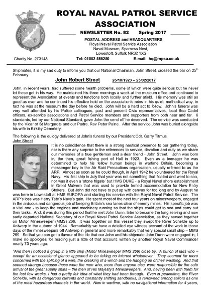 Preview of newsletter 82 spring 2017